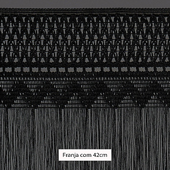 FRANJA MACRAMÊ ZIG ZAG 42cm PRETO 10m