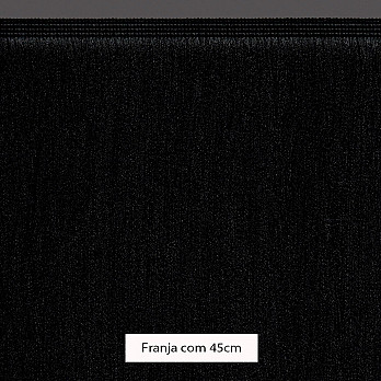 FRANJA MÉDIA LISA 45cm PRETO 10m