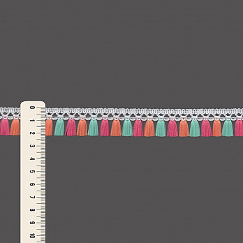 FRANJA PINGENTE 2,2cm SEM BENEFICIAMENTO/ROSA BABALOO/VERDE/TIJOLO 50m