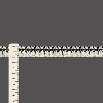 FRANJA PINGENTE 2cm CRU/PRETO 30m