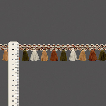 FRANJA PINGENTE 3,2cm AREIA/MARROM MÉDIO/VERDE MUSGO/BEGE 50m