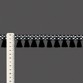 FRANJA PINGENTE 3,2cm SEM BENEFICIAMENTO/PRETO 10m
