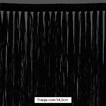 FRANJA PINGENTE 54,5cm PRETO 10m