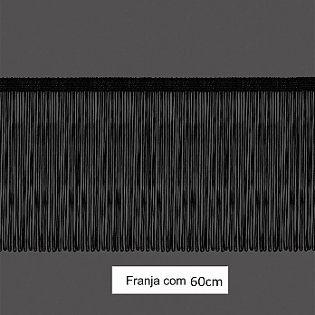 FRANJA VISCOSE 60cm PRETO 10m