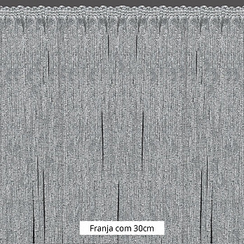 FRANJA VISCOSE TESSA 30cm SEM BENEFICIAMENTO/PRATA 10m