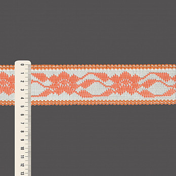 PASSAMANARIA FLORAL 4,9cm CHAMPAGNE/TIJOLO/LARANJA 1m