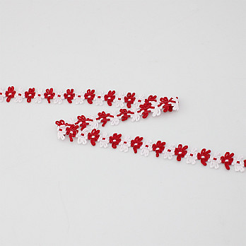 PASSAMANARIA LISBELA 1,4cm VERMELHO/BRANCO 10m