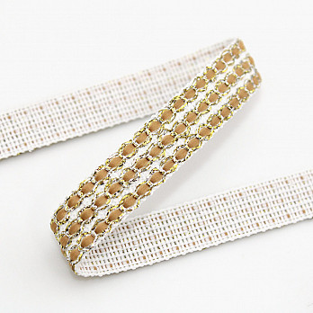 PASSAMANARIA MIÇANGA TRIPLA 1,4cm SEM BENEFICIAMENTO/PRATA/OURO/BEGE 20m