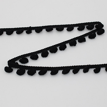 PASSAMANARIA POMPOM 1,3cm PRETO 20m