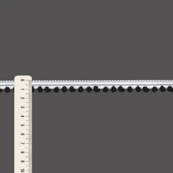 PASSAMANARIA POMPOM 1,4cm SEM BENEFICIAMENTO/PRETO 50m