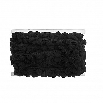 PASSAMANARIA POMPOM 1,9cm PRETO 20m