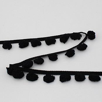 PASSAMANARIA POMPOM 1,8cm PRETO 20m