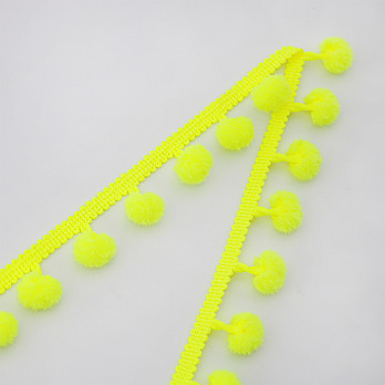 PASSAMANARIA POMPOM 2,5cm AMARELO NEON 50m