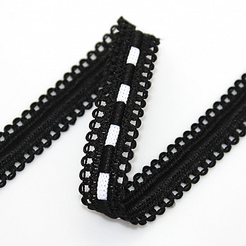 PASSAMANARIA PONTILHADA 1,7cm PRETO/BRANCO 20m