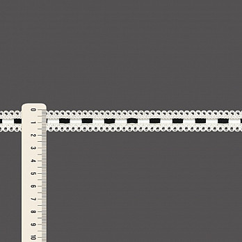 PASSAMANARIA PONTILHADA 1,7cm PRETO/CHAMPAGNE 50m