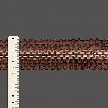 PASSAMANARIA PONTILHADA 5,5cm CHOCOLATE/AREIA ESCURO/CRU/MARROM 1m