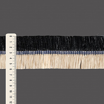 PASSAMANARIA RÁFIA DUO 6cm PRETO/PALHA/AZUL JEANS 1m