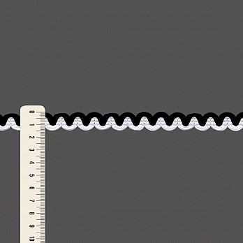 PASSAMANARIA SIANINHA ZIG ZAG 1,5cm PRETO/BRANCO 10m