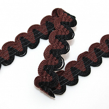 PASSAMANARIA SIANINHA ZIG ZAG 1,5cm PRETO/MARROM 20m