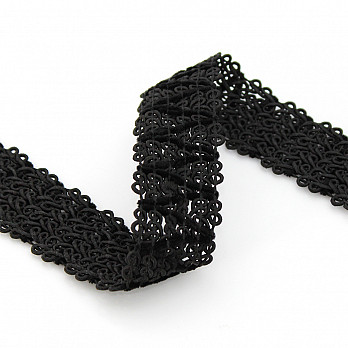 PASSAMANARIA ZIG ZAG JENNY 2,8cm PRETO 20m