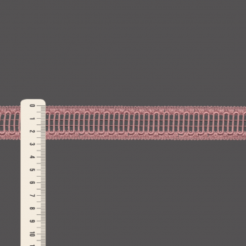 PONTO PALITO QUADRICULADO 2,7cm ROSÊ VELHO 50m