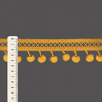PONTO PALITO X POMPOM 4,5cm AMARELO OURO 30m