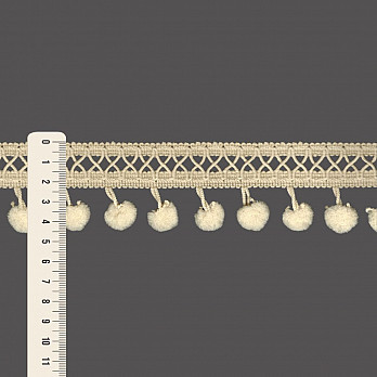 PONTO PALITO X POMPOM 4,5cm NATURAL 30m