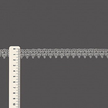 RENDA BICO 1,8cm CINZA/PRATA 30m