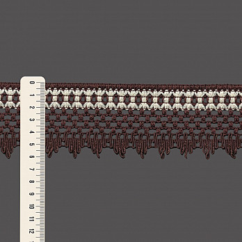 RENDA BICO 6,2cm MARROM/CREME 30m