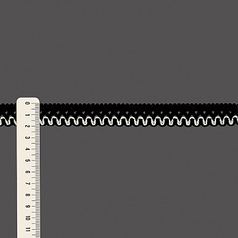 RENDA BICO ONDULADO 2cm PRETO/CHAMPAGNE 50m