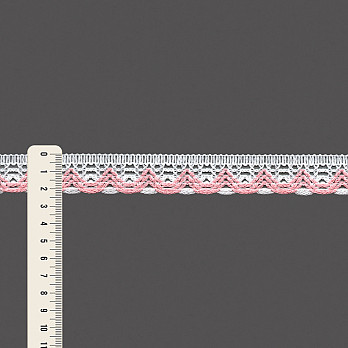 RENDA BICO ONDULADO HADASSA 2,3cm SEM BENEFICIAMENTO/ROSA CLARO 30m