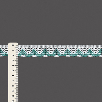 RENDA BICO ONDULADO HADASSA 2,3cm SEM BENEFICIAMENTO/VERDE PASTEL 30m
