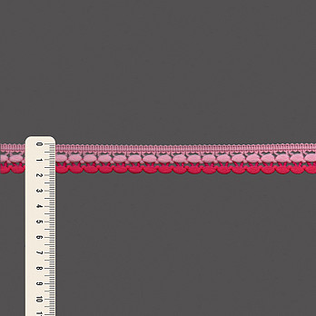RENDA BICO POMPOM 1,9cm ROSA BEBÊ/ROSA PINK 50m