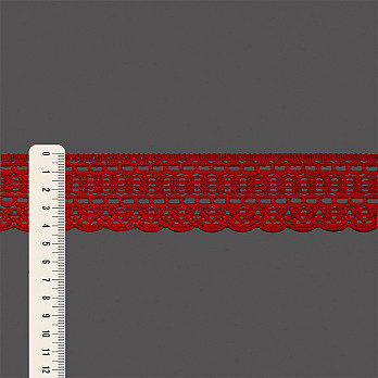 RENDA BOLINHA 4,3cm VERMELHO MAÇÃ 30m