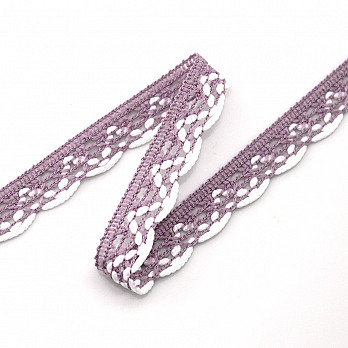 RENDA BOLINHA MÉDIA 1,4cm  LILAS/SEM BENEFICIAMENTO 30m