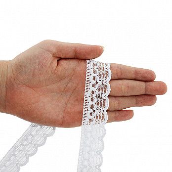 RENDA CORAÇÃO ZIG ZAG CUORE 2,5cm BRANCO 10m