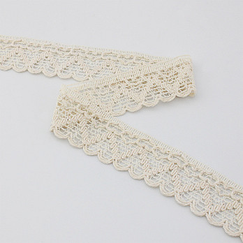 RENDA CORAÇÃO ZIG ZAG CUORE 3,6cm CRU 30m