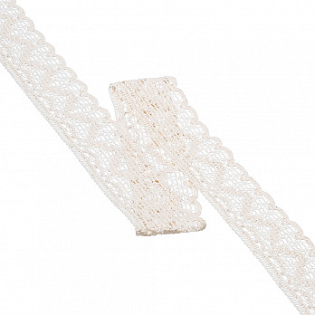 RENDA CORAÇÃO ZIG ZAG CUORE 4,4cm CRU 10m