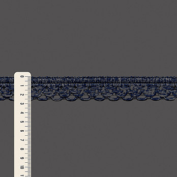 RENDA CROCHÊ 2,7cm CINZA MÉDIO/AZUL 30m