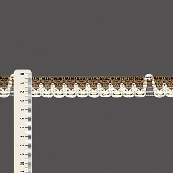 RENDA CROCHÊ FLOR 2,6cm AREIA ESCURO/CHAMPAGNE 30m