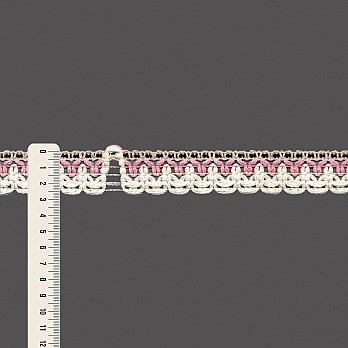 RENDA CROCHÊ FLOR 2,7cm PÉROLA ROSADO/ROSA CLARO/CHAMPAGNE 30m
