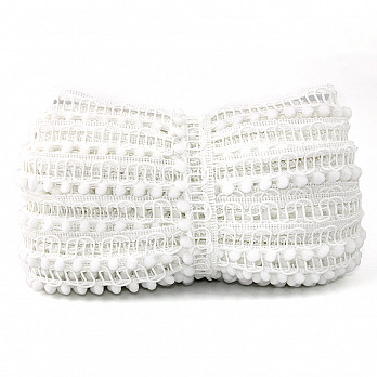RENDA PALITO POMPOM 2,4cm SEM BENEFICIAMENTO 30m