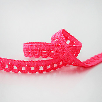 RENDA PICOT 9mm ROSA NEON 30m