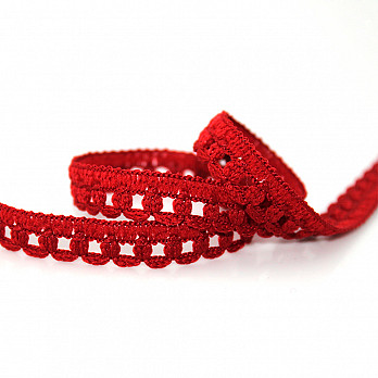 RENDA PICOT 9mm VERMELHO 30m