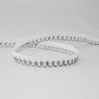 RENDA PICOT LAME 1cm BRANCO/PRATA 10m