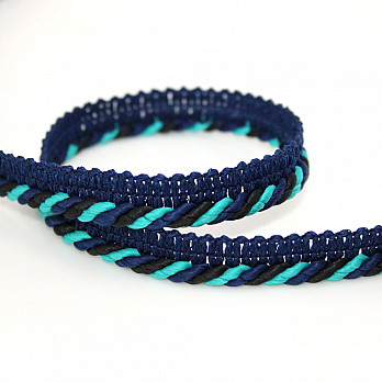 VIVO CORDÃO MÉDIO 1,1cm AZUL ESCURO/VERDE MEDITERRÂNEO/PRETO 20m